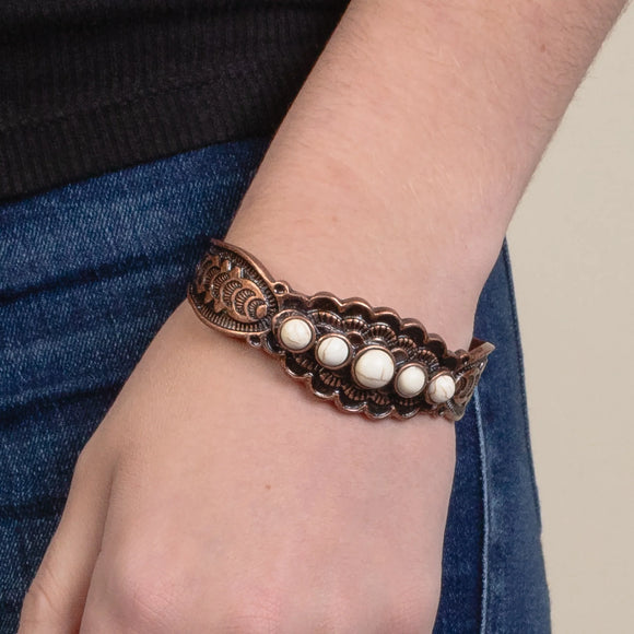 Western Bracelet Cuff | Ivory Copper