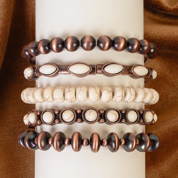 Western Bracelet Set | Ivory Copper
