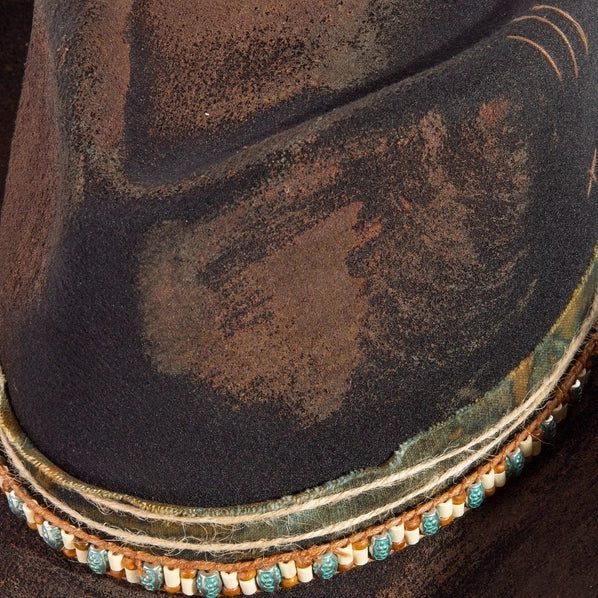 Distressed Western Cowboy Hat | Black