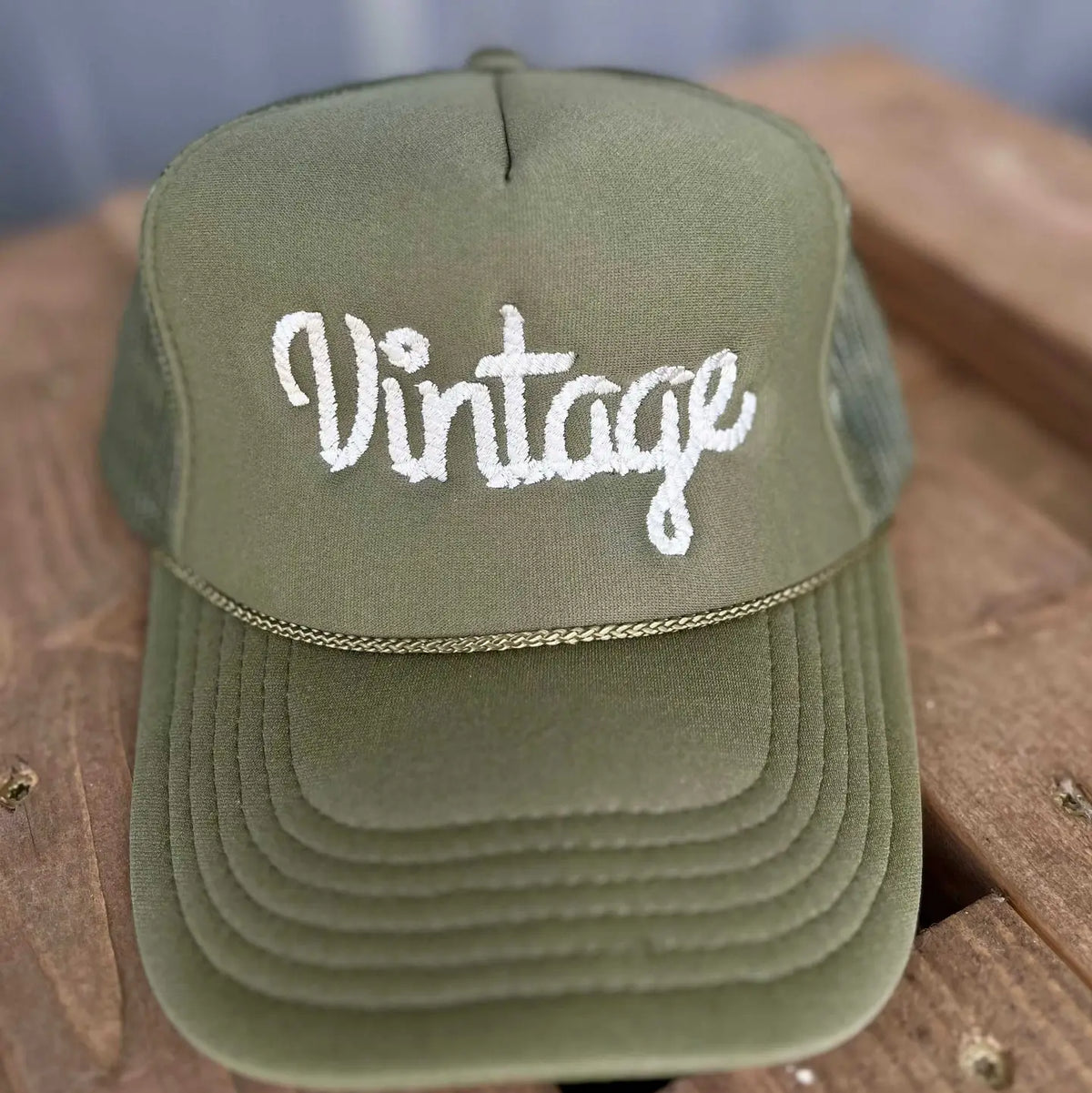 Vintage Rope Foam Trucker Cap | Olive