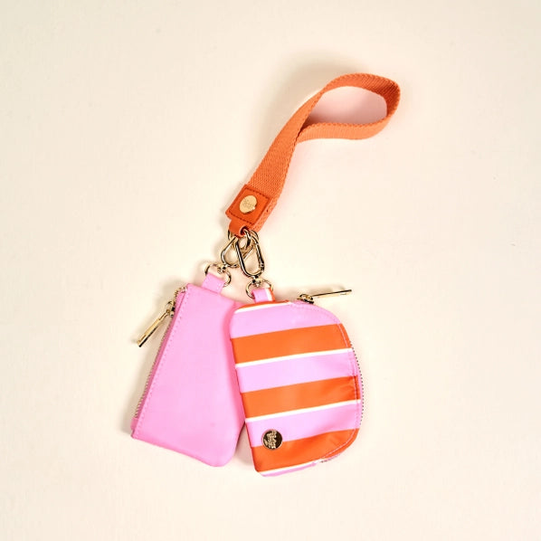 Dynamic Duo Wristlet Pouches | Sicily Stripes Pink