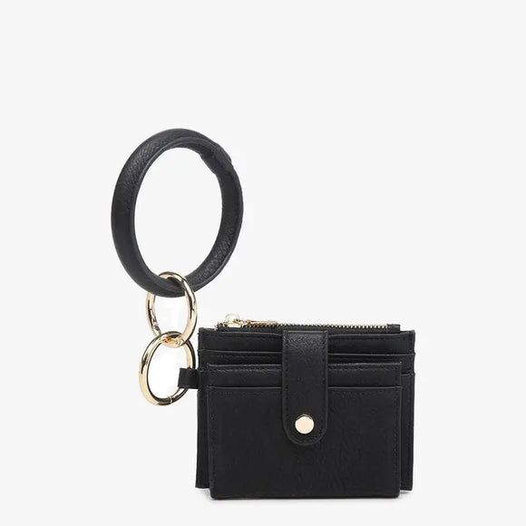 Sammie Mini Snap Wallet w/ Ring | Black