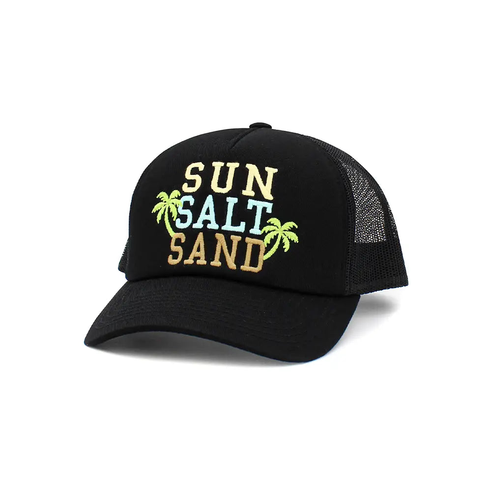 Sun Salt Sand Trucker Cap | Black