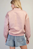 Zip Sleeve Bomber Jacket | French Rose