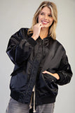 Zip Sleeve Bomber Jacket | Black