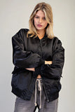 Zip Sleeve Bomber Jacket | Black