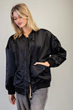 Zip Sleeve Bomber Jacket | Black