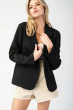 Textured Blazer Jacket | Black