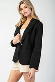 Textured Blazer Jacket | Black