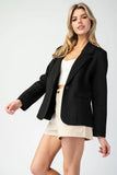 Textured Blazer Jacket | Black