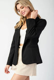 Textured Blazer Jacket | Black