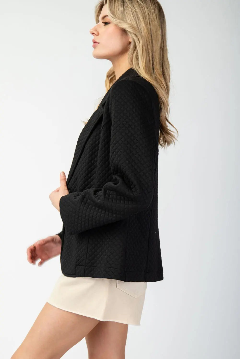 Textured Blazer Jacket | Black