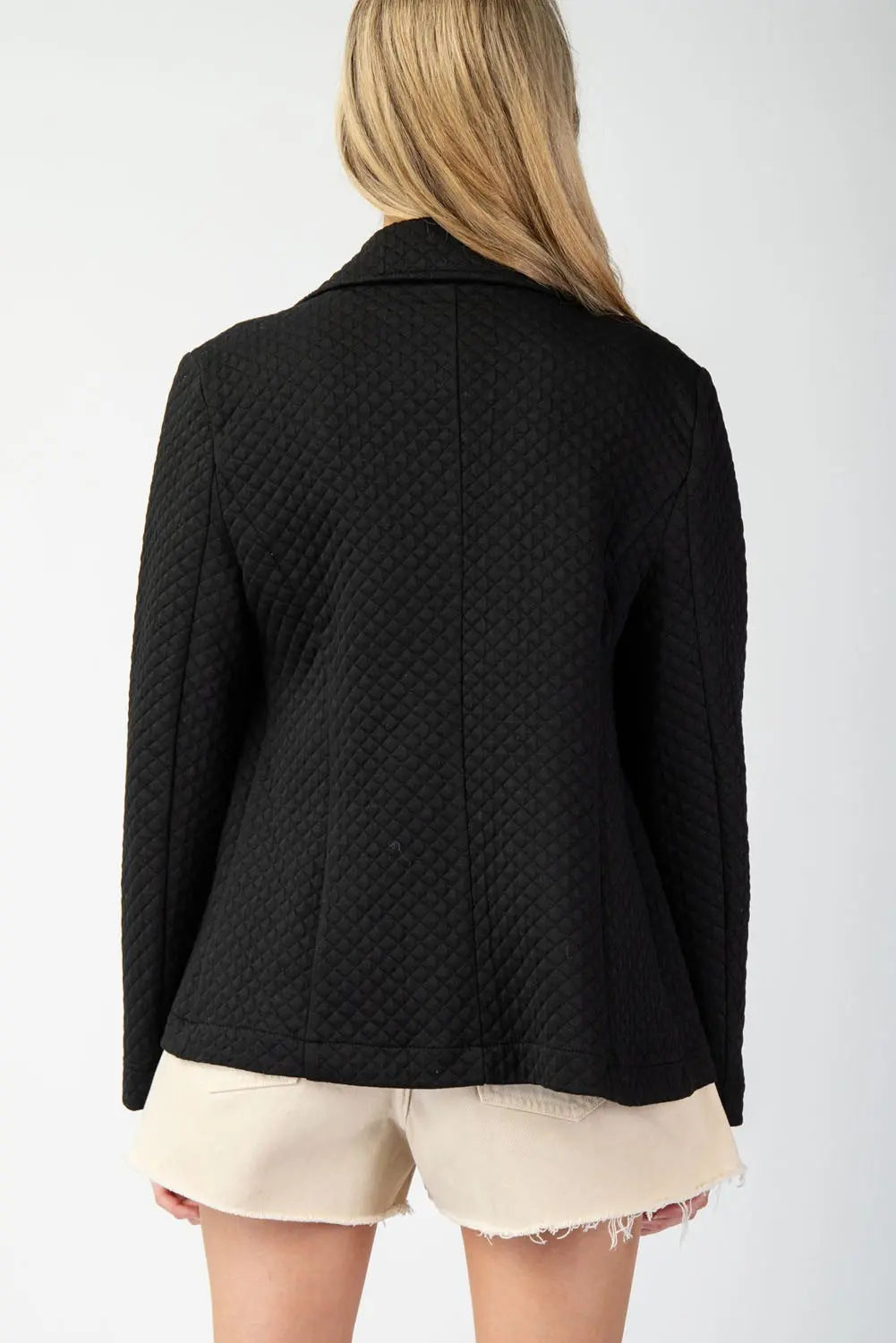Textured Blazer Jacket | Black