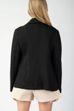 Textured Blazer Jacket | Black