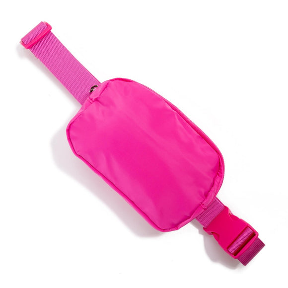 Crossbody Nylon Belt Bag | Hot Pink