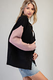 Colorblock Knit Cardigan | Black Mix