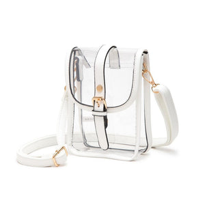 Clear Buckle Crossbody Bag | White