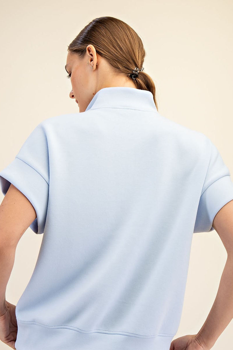 Scuba Luxe Quarter Zip Top+Pants Set | Frost