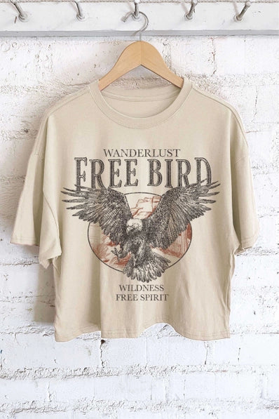 Freebird Midi Crop Tee | Khaki
