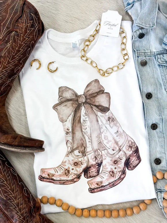 Cowgirl Bow Tee | White