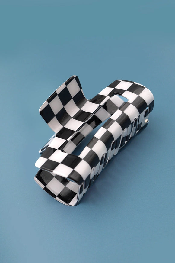 Checker Hair Claw | Black