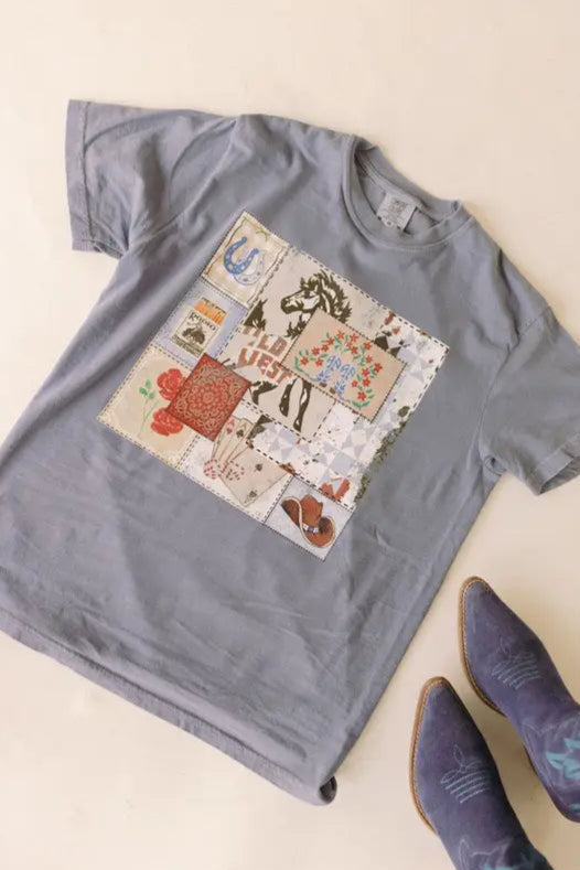 Western Patch Tee | Blue