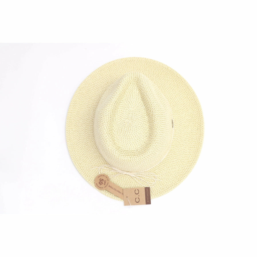 C.C Gold Shimmer Panama Hat | Natural