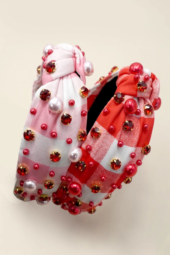 Pearl Plaid | Christmas Embellished Headband