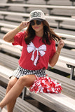 Game Day Bow Tee | Heather Red