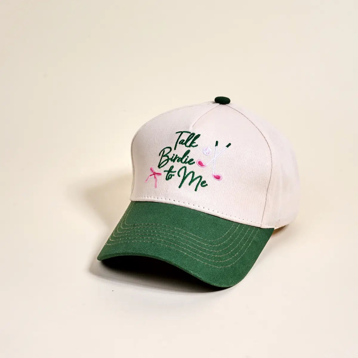Talk Birdie To Me Canvas Cap | Cream/Green