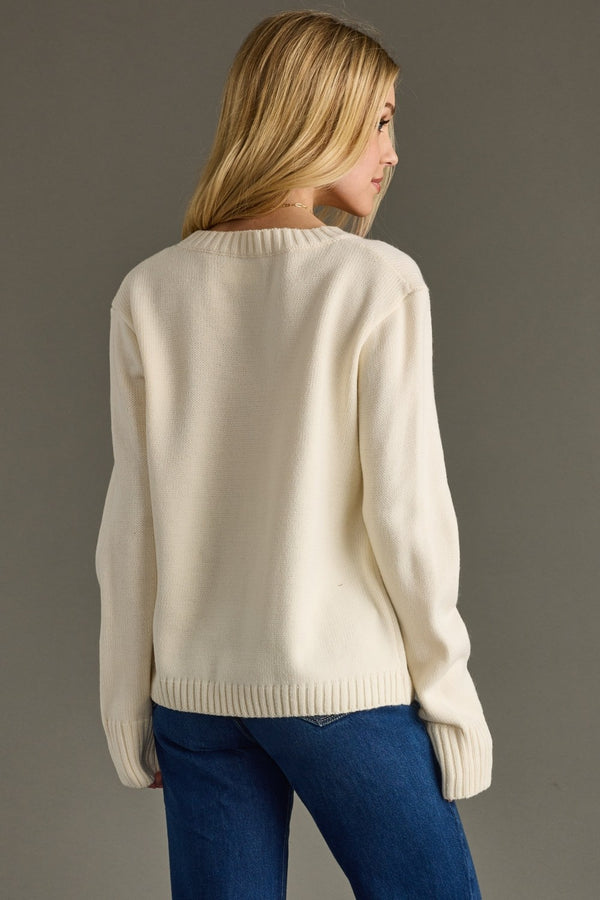 Coffee Weather Sweater Top | Ivory