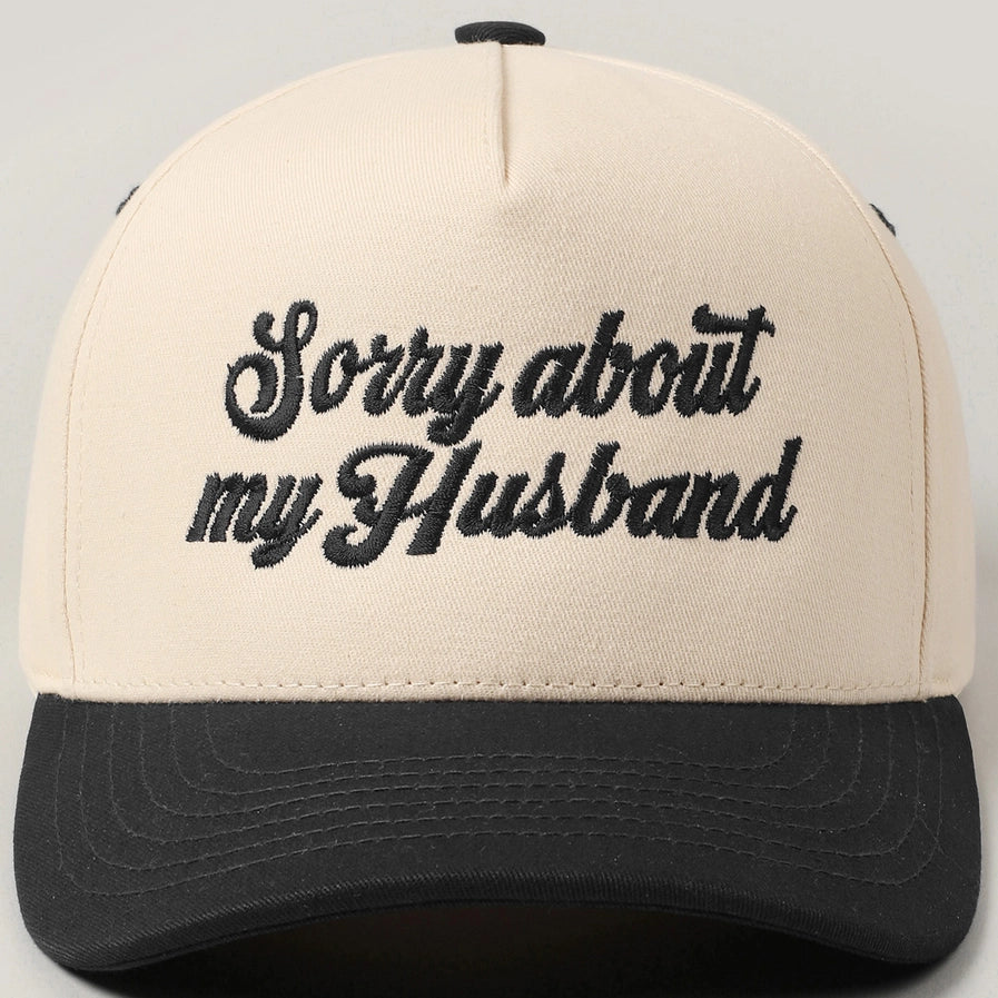 Sorry About My Husband Trucker Cap | Black