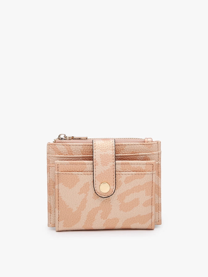 Sam Mini Snap Wallet/Card Holder | Cheetah/Rose