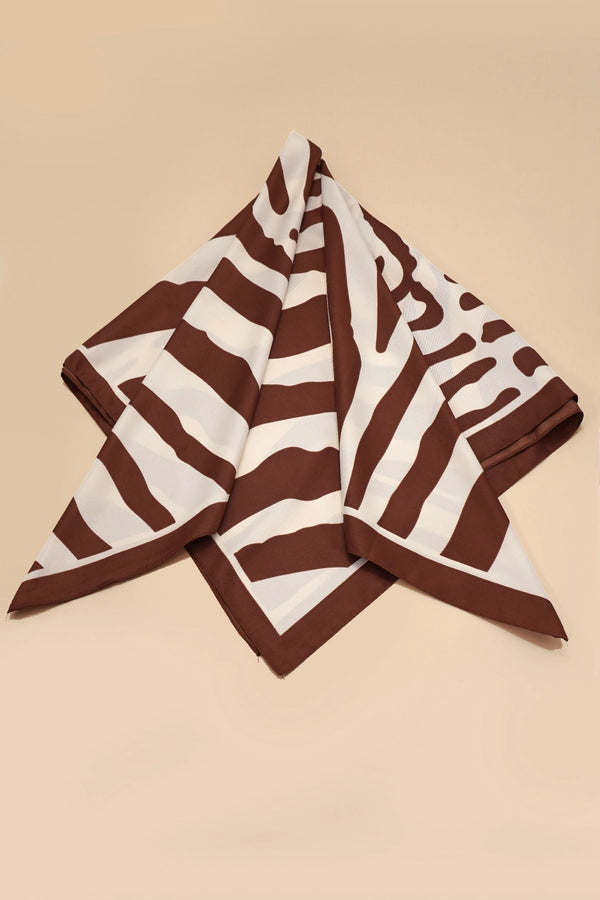 Silky Wild Rag Scarf | Brown Zebra
