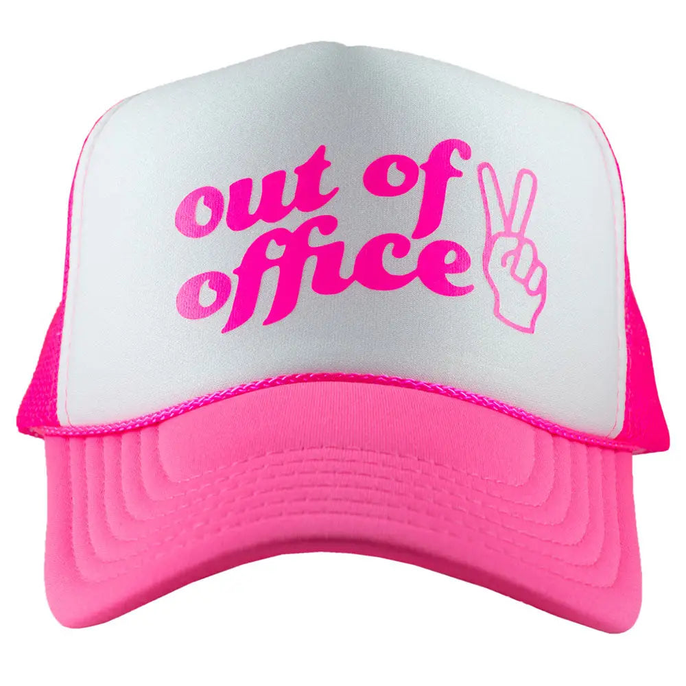 Out Of Office Trucker Cap | Hot Pink