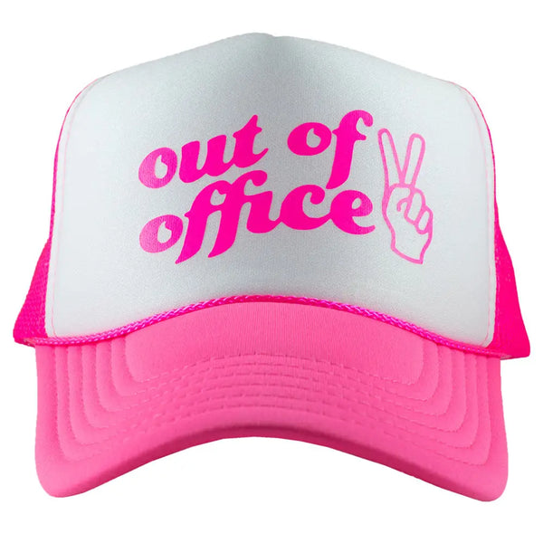 Out Of Office Trucker Cap | Hot Pink