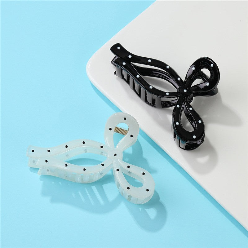 Polka Dot Bow Hair Claw