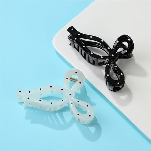 Polka Dot Bow Hair Claw