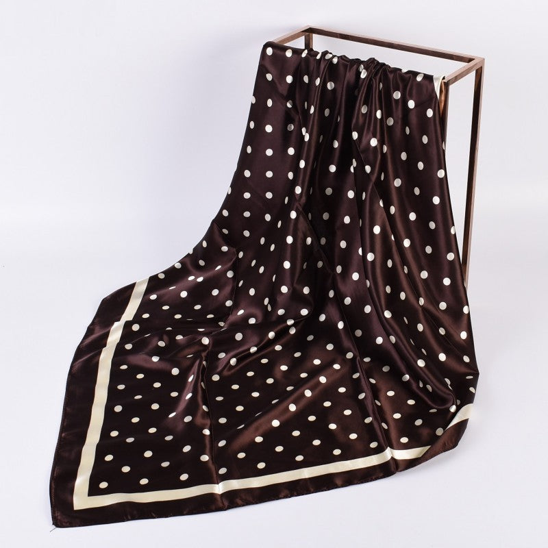 Silky Wild Rag Scarf | Brown Polka Dot