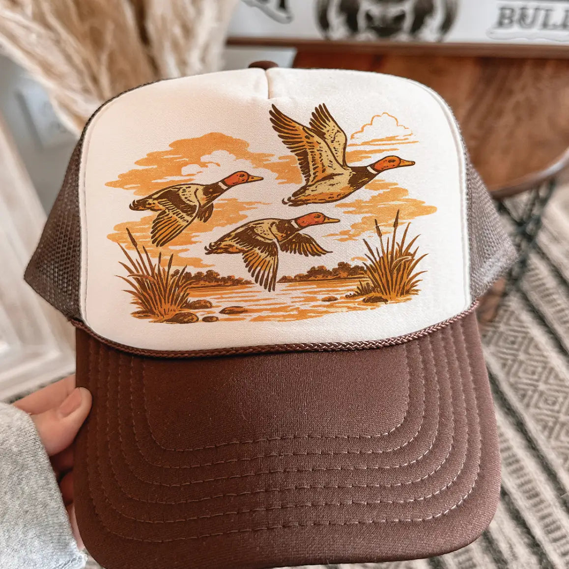 Autumn Marsh Flight Foam Trucker Cap | Brown/Tan
