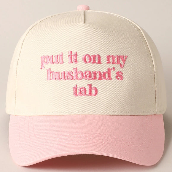 Put It On My Husband's Tab Trucker Cap | Pink