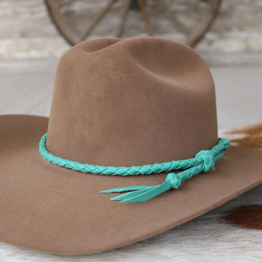 Leather Braided Hat Band | Turquoise