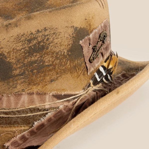 Distressed Western Cowboy Hat | Light Brown