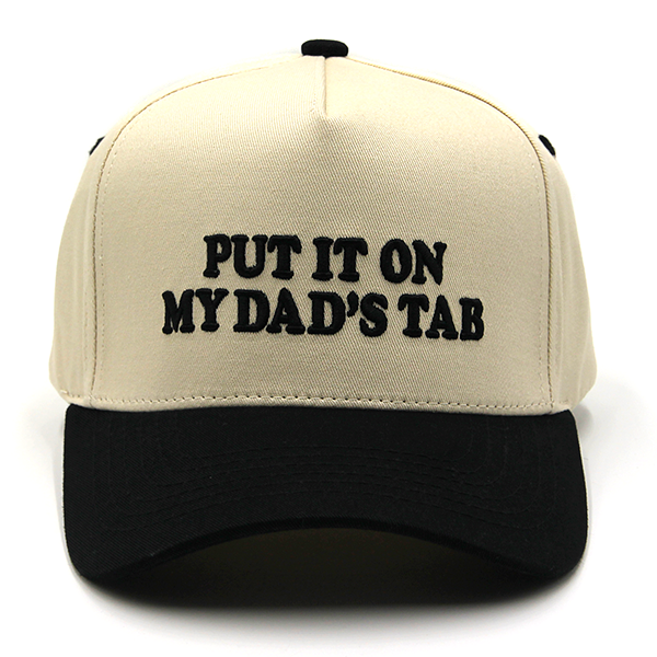 Put It On My Dad's Tab Trucker Cap | Black