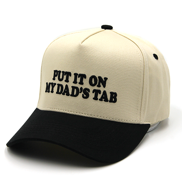 Put It On My Dad's Tab Trucker Cap | Black