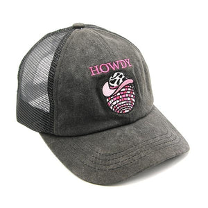 Disco Howdy Embroidered Cap | Black