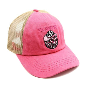 Disco Howdy Embroidered Cap | Pink