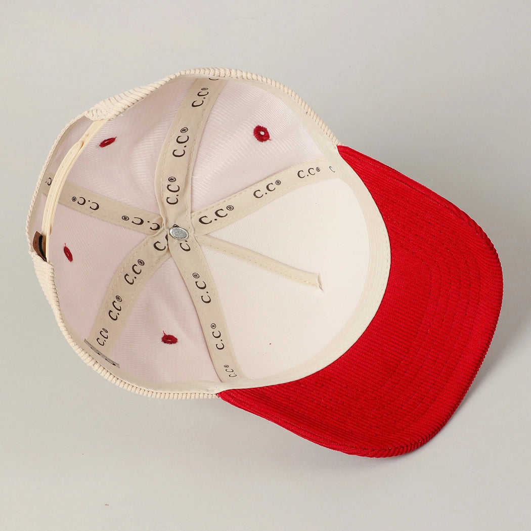 Santa's Favorite Corduroy Cap | Red