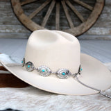 Oval Turquoise Concho Hat Band | Silver