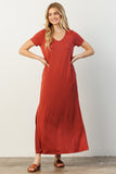 Jersey Pocket Maxi Dress | Marsala
